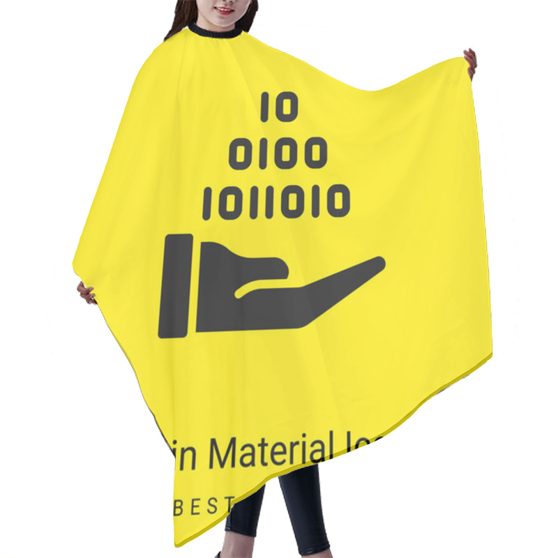 Personality  Binary Code Minimal Bright Yellow Material Icon Hair Cutting Cape