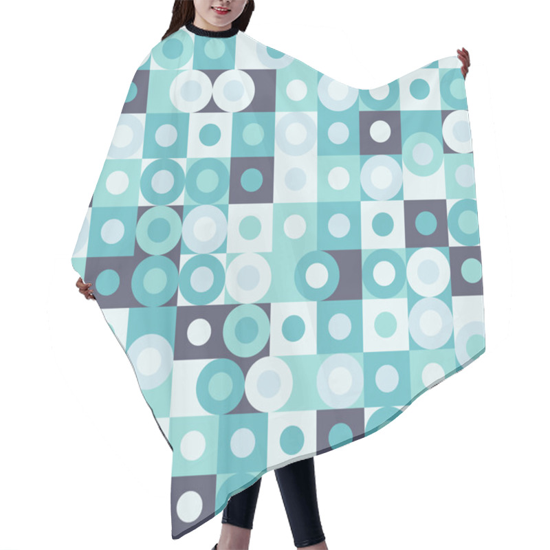 Personality  Abstract Seamless Pattern With Circles And Squares. Hair Cutting Cape