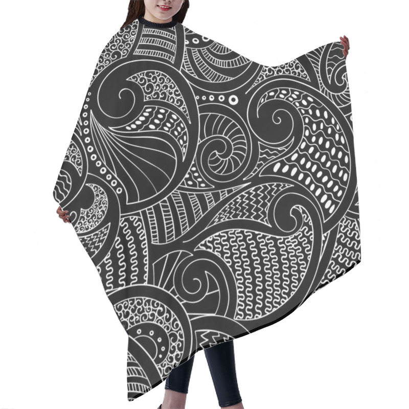 Personality  Greeting Card With Seamless Intricate Design Hair Cutting Cape