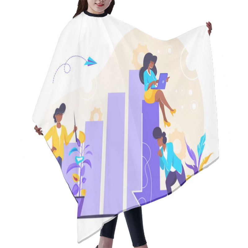 Personality  Vector Illustration. Investment Management Hair Cutting Cape