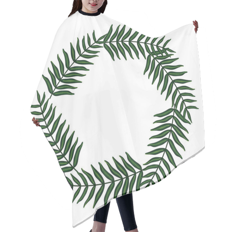 Personality  Exotic And Tropical Leafs Plants Circular Frame Hair Cutting Cape