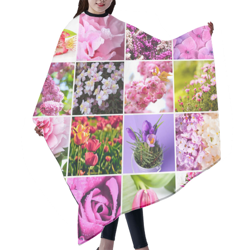 Personality  Lilac And Pink Flowers Hair Cutting Cape