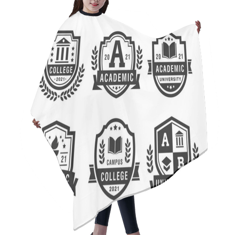 Personality  University, Academy And College Emblems Hair Cutting Cape