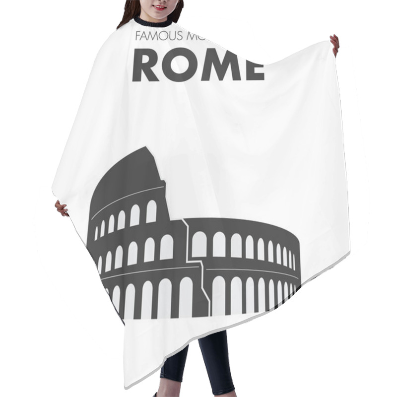 Personality  Abstract Black And White Illustration Of Colosseum In Rome Hair Cutting Cape