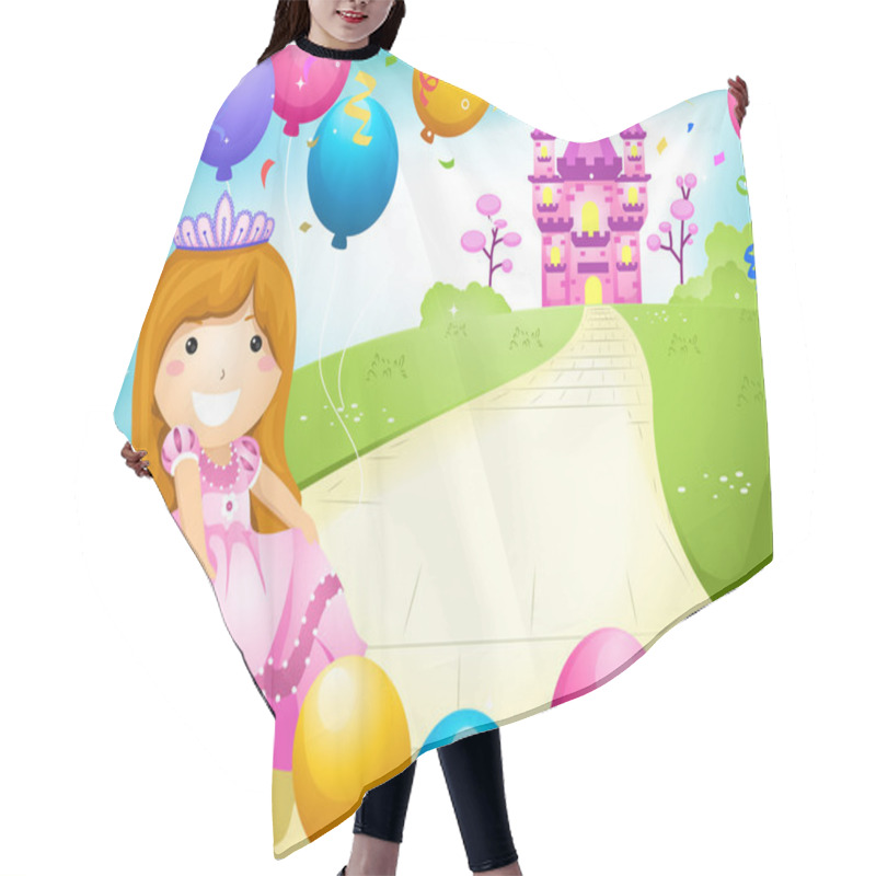 Personality  Kid Dressed In A Princess Costume Hair Cutting Cape