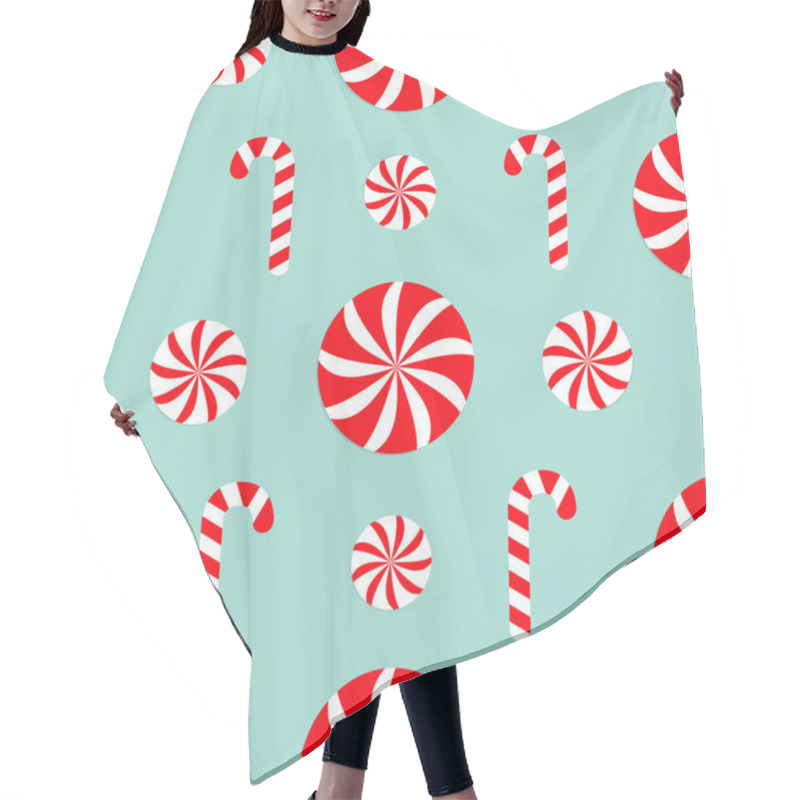 Personality  Candy Canes Pattern Hair Cutting Cape