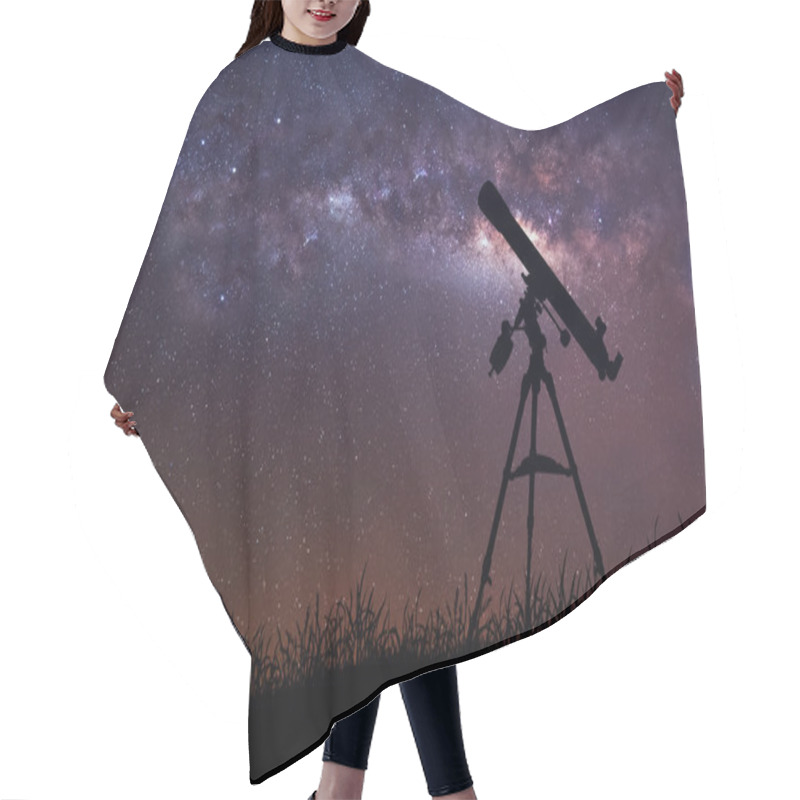 Personality  Infinite Space Background With Silhouette Of Telescope. This Image Elements Furnished By NASA. Hair Cutting Cape