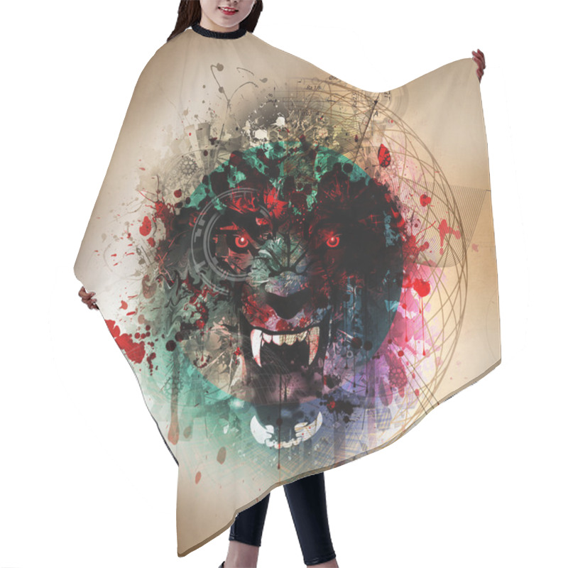 Personality  Bloody Werewolf Abstract Background Hair Cutting Cape