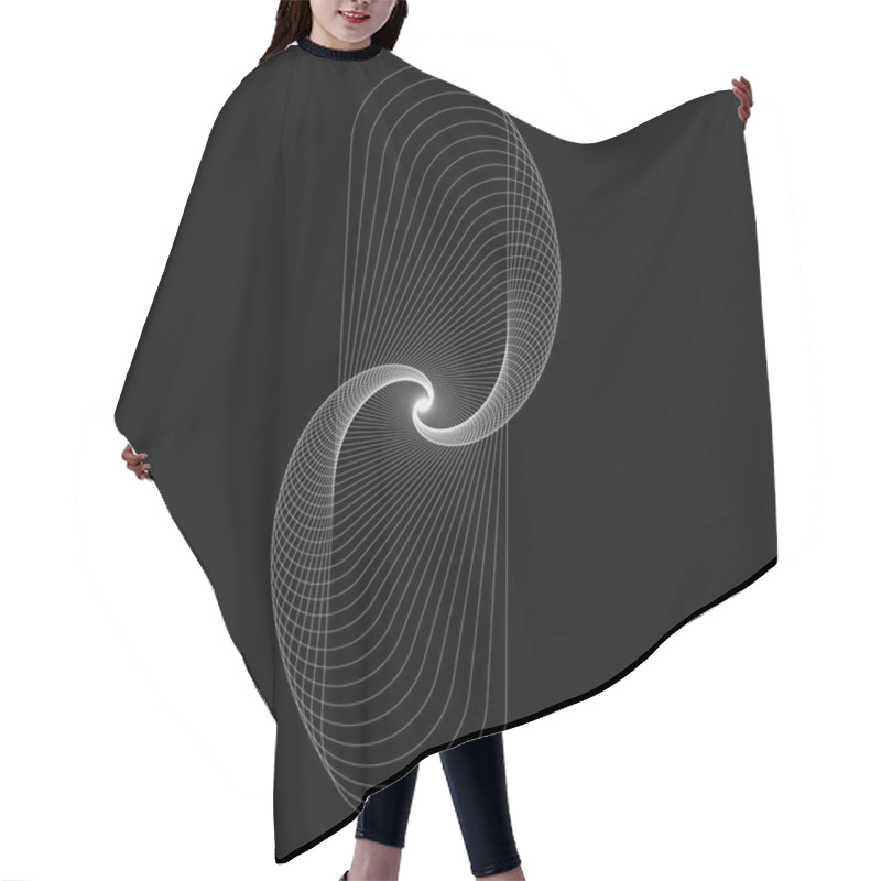 Personality  Snail Shape White Vector Image On Black Background. Esp 10 Hair Cutting Cape