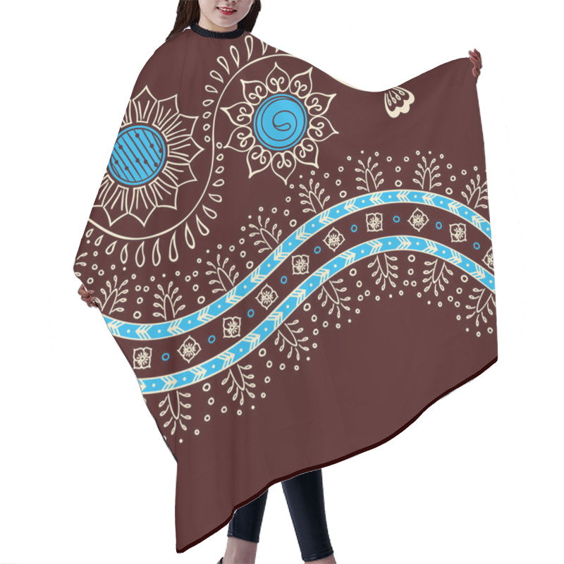 Personality  Simple Brown Background Inspired By Indian Mehndi Designs Hair Cutting Cape