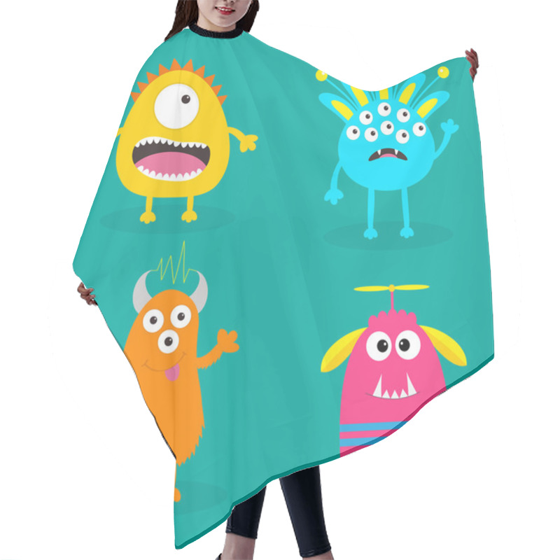 Personality  Cartoon Monsters Set Hair Cutting Cape