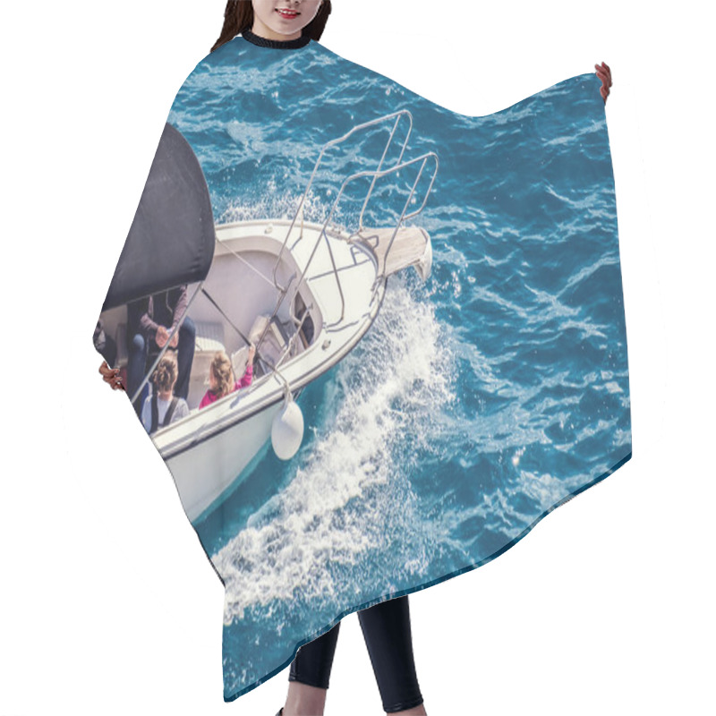 Personality  Tourists Sailing Boat In The Sea. Dubrovnik, Croatia Hair Cutting Cape