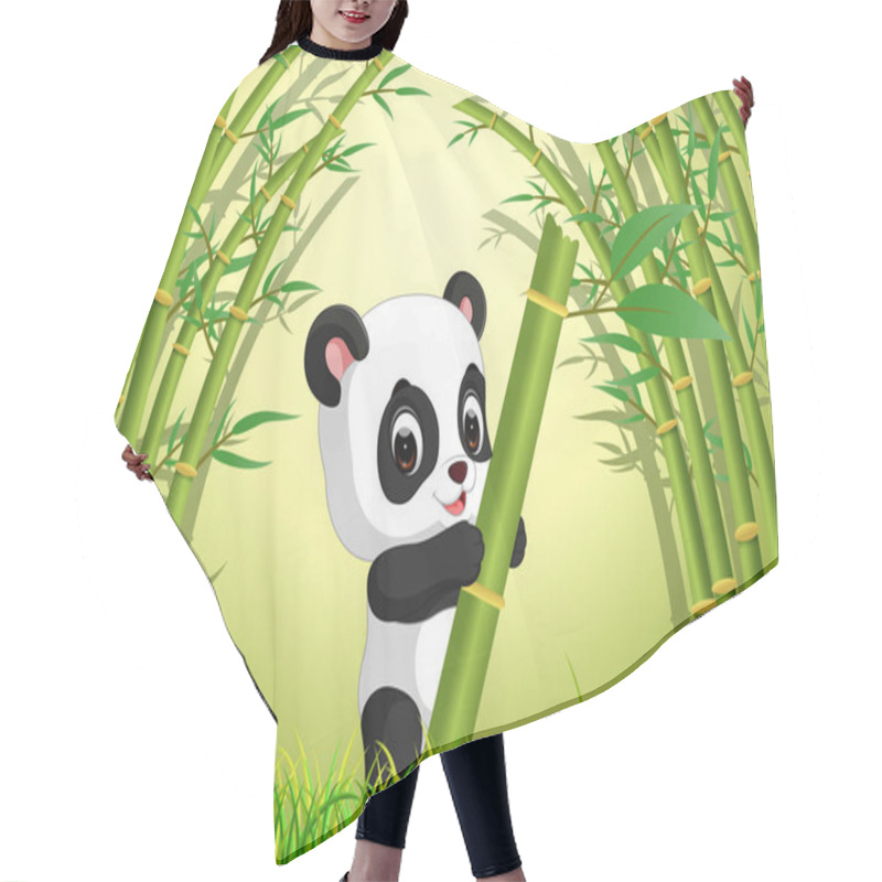 Personality  Two Cute Panda In A Bamboo Forest Hair Cutting Cape