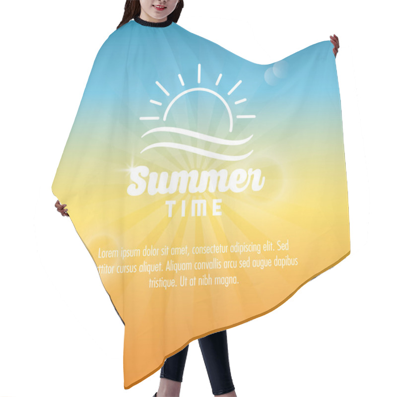 Personality  Summer Design. Sun  Icon. Vector Graphic Hair Cutting Cape