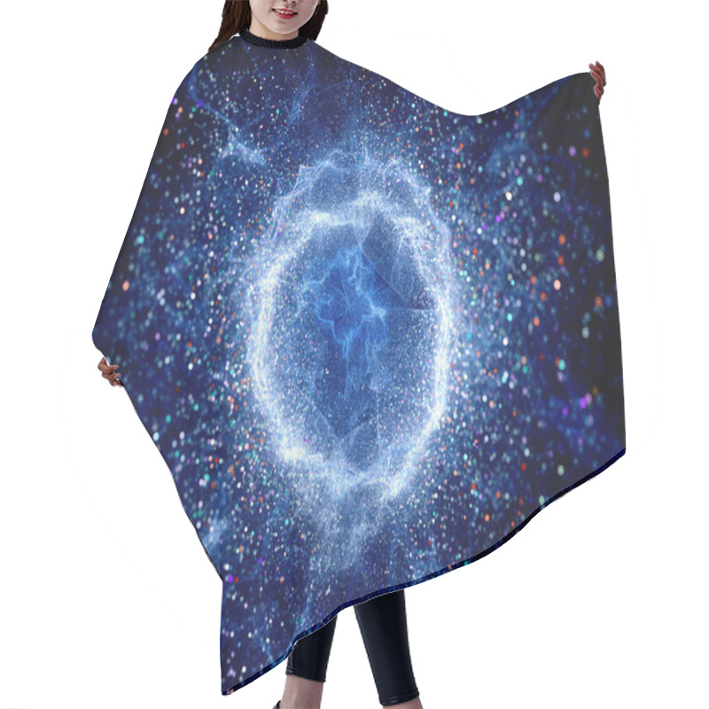 Personality  Blue Glowing Torus Shape High Energy Field Hair Cutting Cape