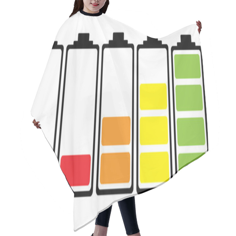 Personality  Battery Charge Colour Icon Hair Cutting Cape