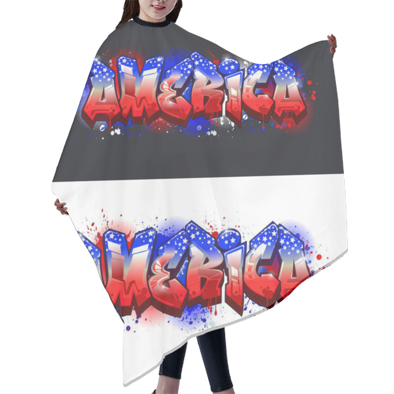 Personality  A Cool Genuine Wildstyle Graffiti Name Design - America Hair Cutting Cape