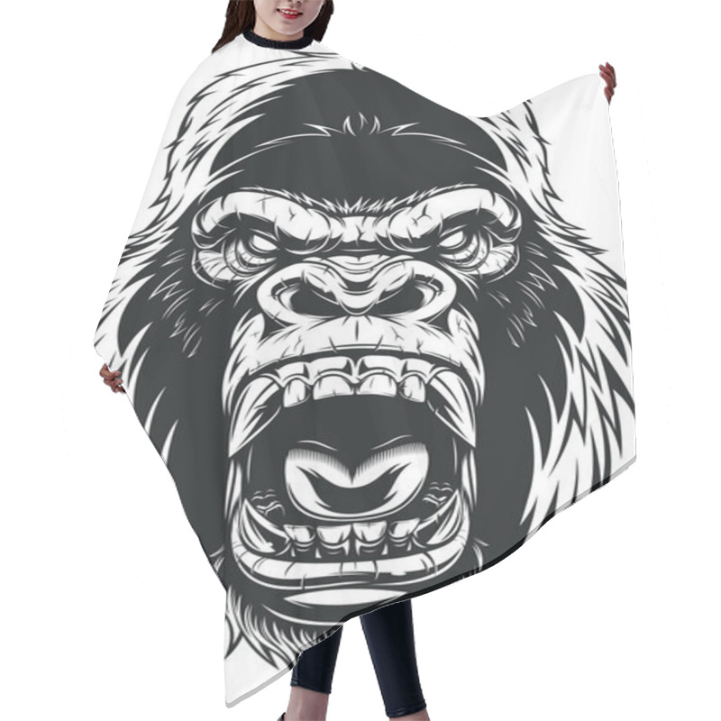 Personality  Ferocious Gorilla Head Hair Cutting Cape