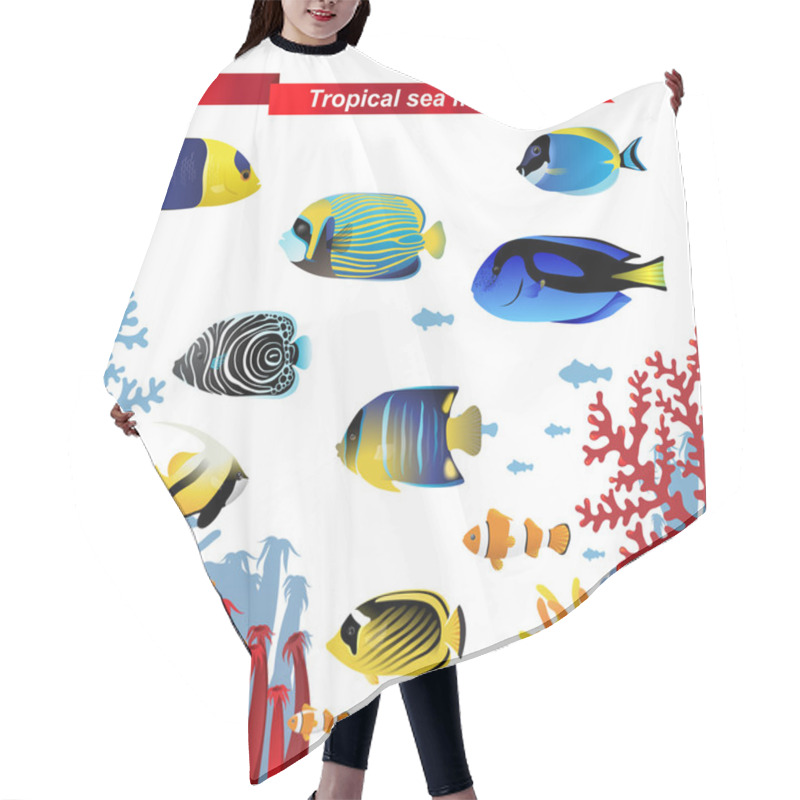 Personality  Coral Reef Fishes Hair Cutting Cape