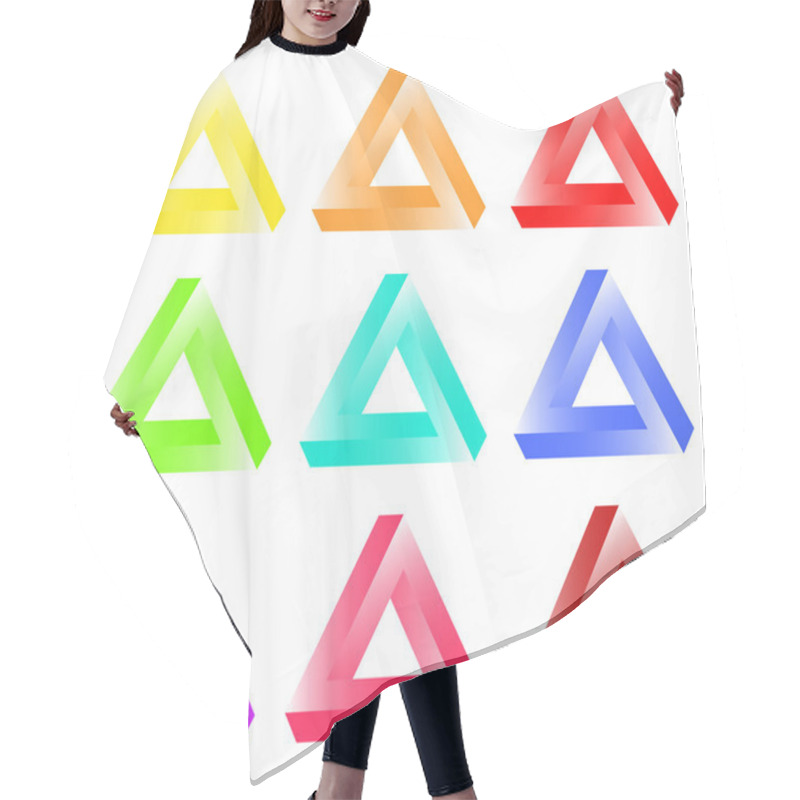 Personality  Impossible Triangles Optical Illusion Hair Cutting Cape