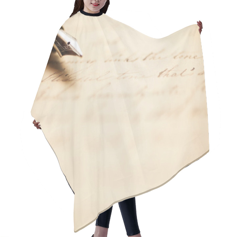 Personality  Antique Handwritten Letter Hair Cutting Cape