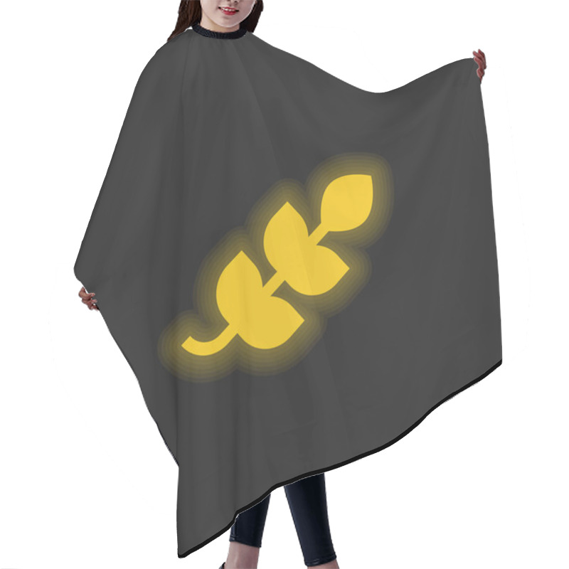 Personality  Branch Yellow Glowing Neon Icon Hair Cutting Cape