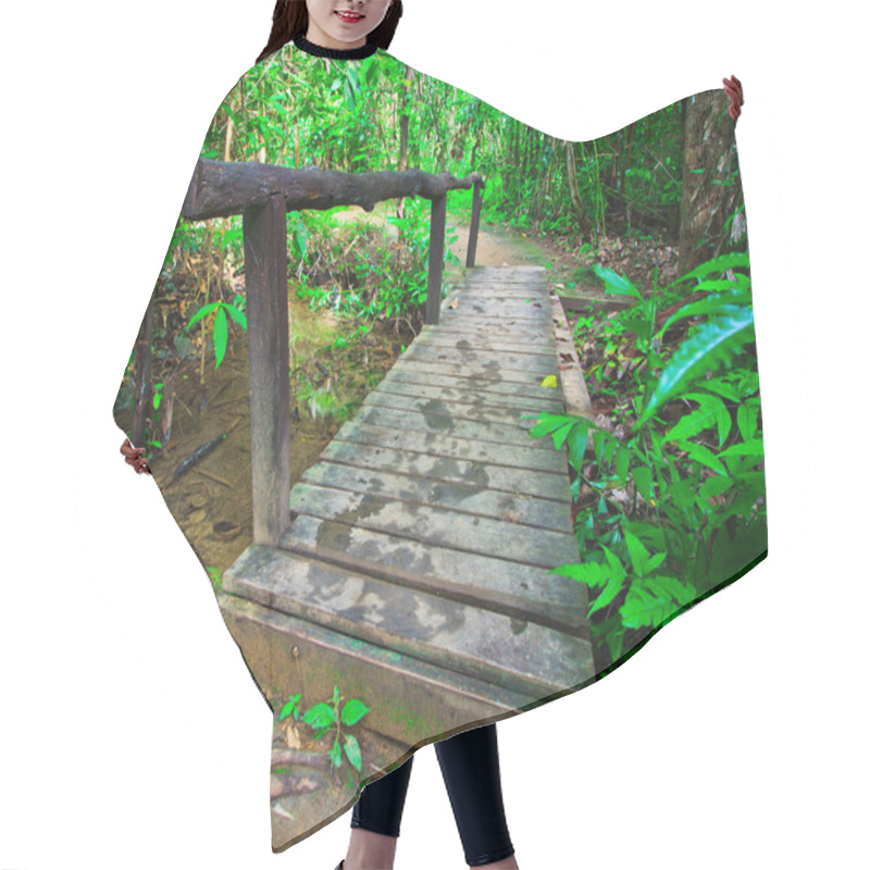 Personality  Wooden Bridge Across The Canal Hair Cutting Cape