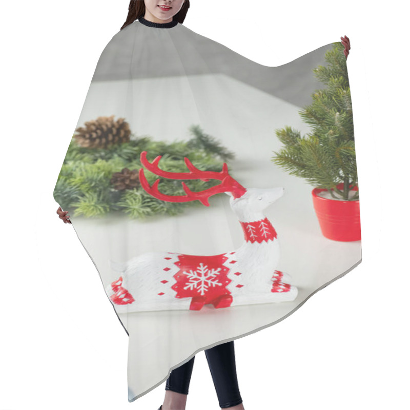 Personality  New Year's Holiday Deer. Christmas Decor. Hair Cutting Cape