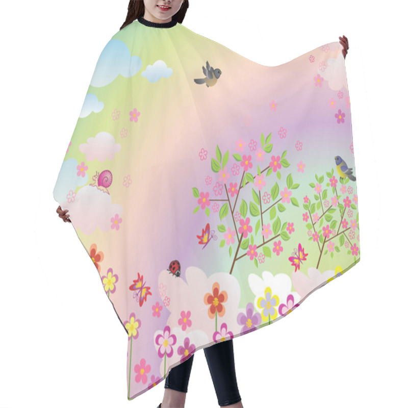 Personality  Spring Illustration Hair Cutting Cape