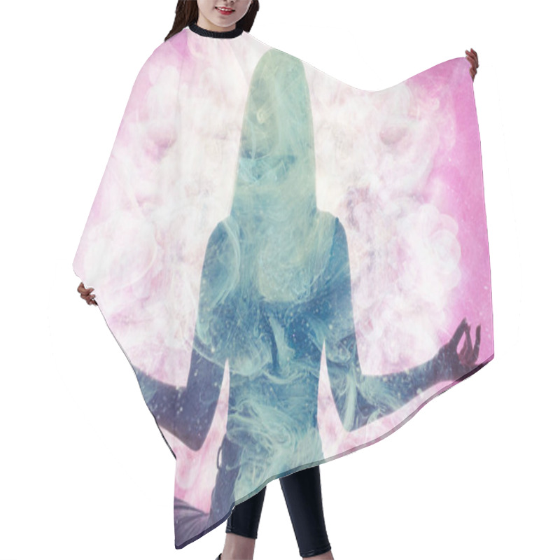 Personality  Spiritual Practice Meditating Woman Silhouette Hair Cutting Cape