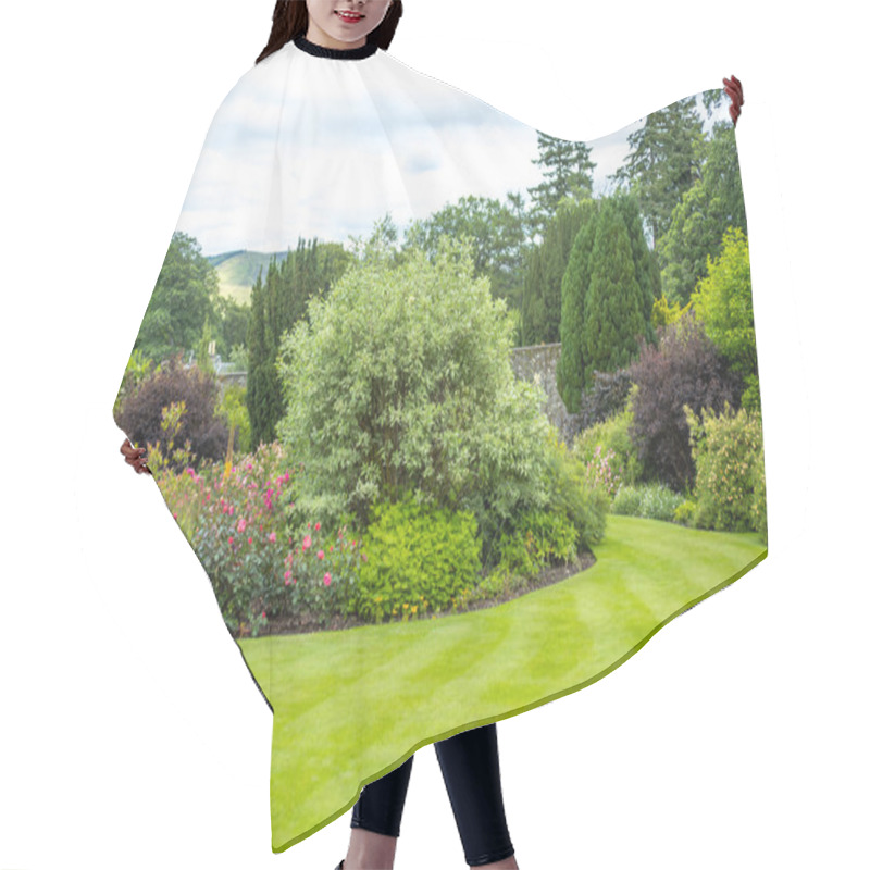 Personality  Beautiful Walled Garden With Grass Lawn  Hair Cutting Cape