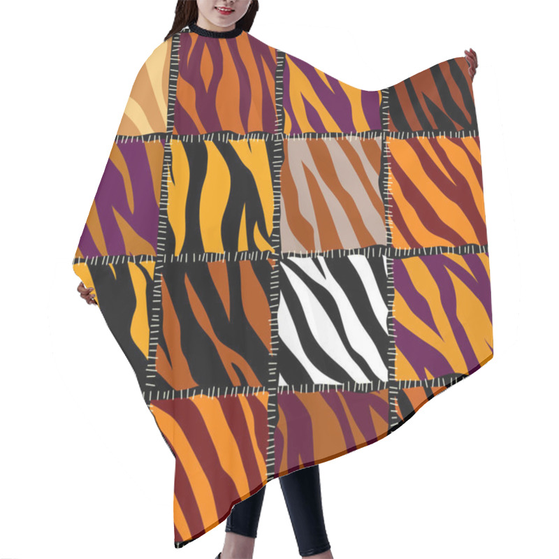 Personality  Abstract Brown Animal Exotic Pattern In Patchwork Style. Hair Cutting Cape