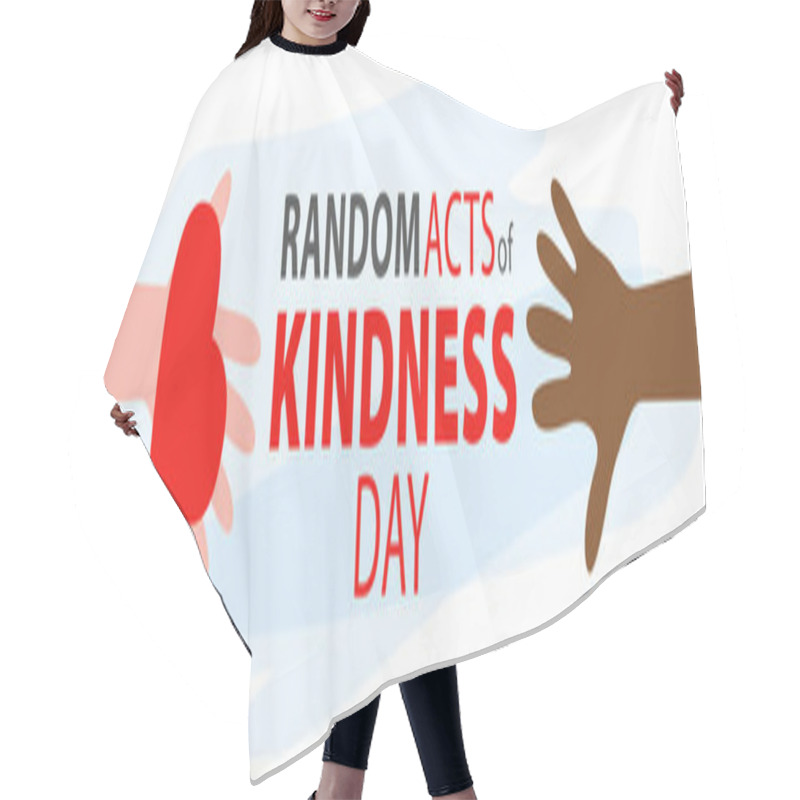 Personality  Random Acts Of Kindness Day Emblem Isolated Vector Illustration. World Altruistic Holiday Event Label. Hair Cutting Cape