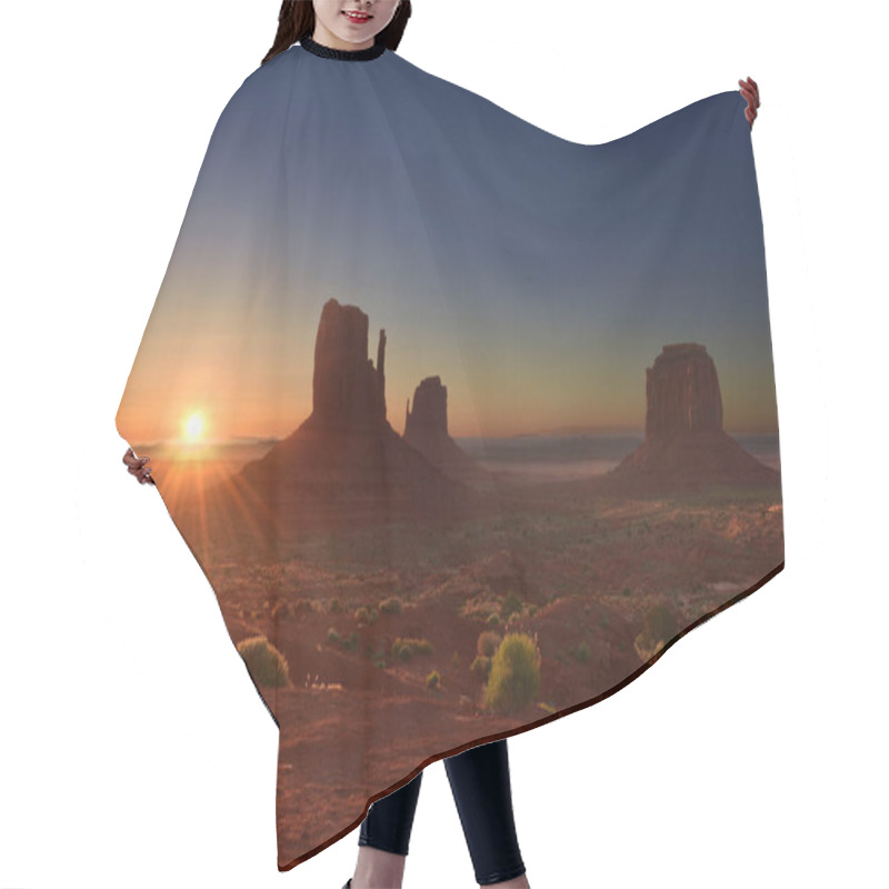 Personality  Sunrise Over Monument Valley Tribal Park In Utah-Arizona Border, USA Hair Cutting Cape