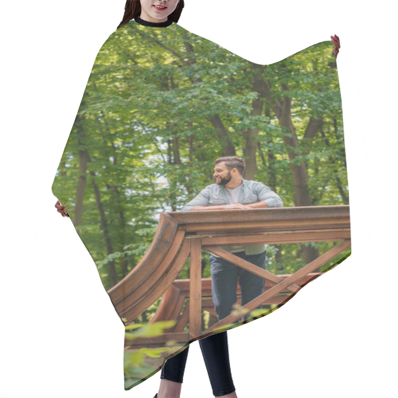 Personality  Man Standing On Wooden Bridge Hair Cutting Cape