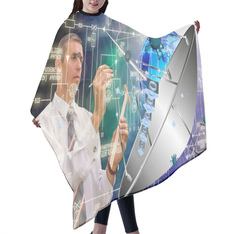 Personality  Science.Cosmos Engineering Connection Technology Hair Cutting Cape