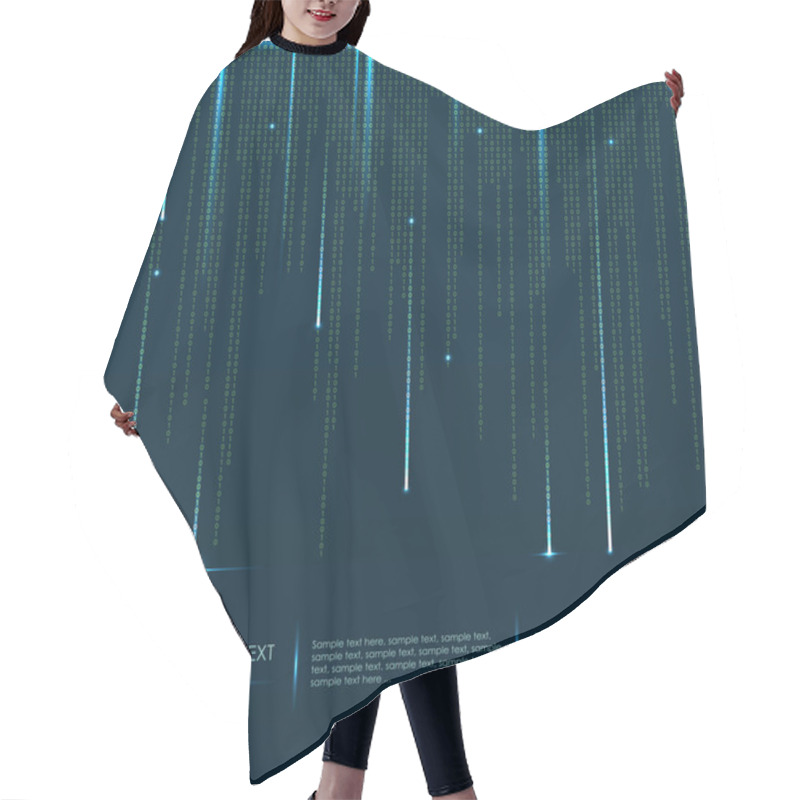 Personality  Abstract Technology Background. Vector Binary Code Hair Cutting Cape