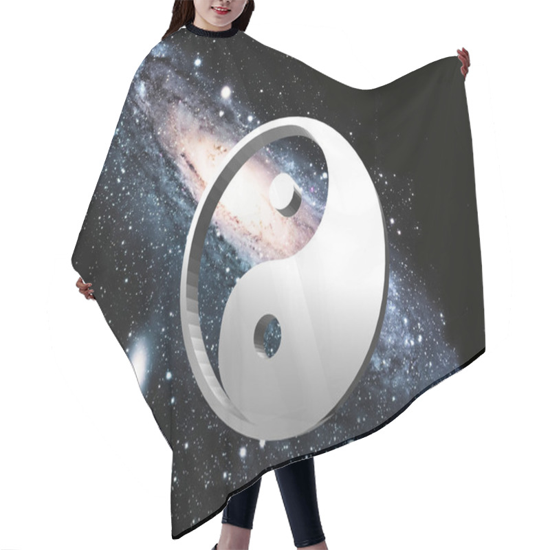 Personality  Ying Yang On Space Hair Cutting Cape