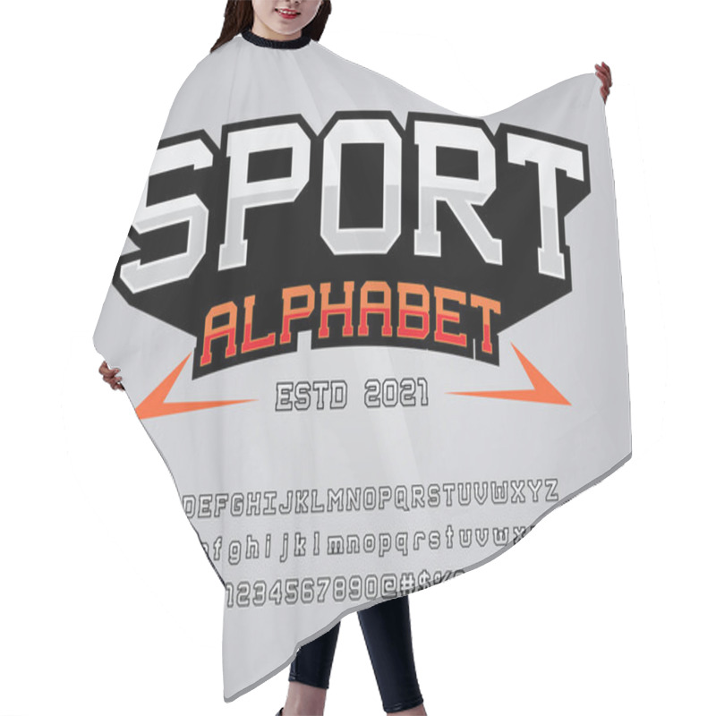 Personality  Sports Style Alphabet Design With Uppercase, Lowercase, Numbers And Symbols Hair Cutting Cape