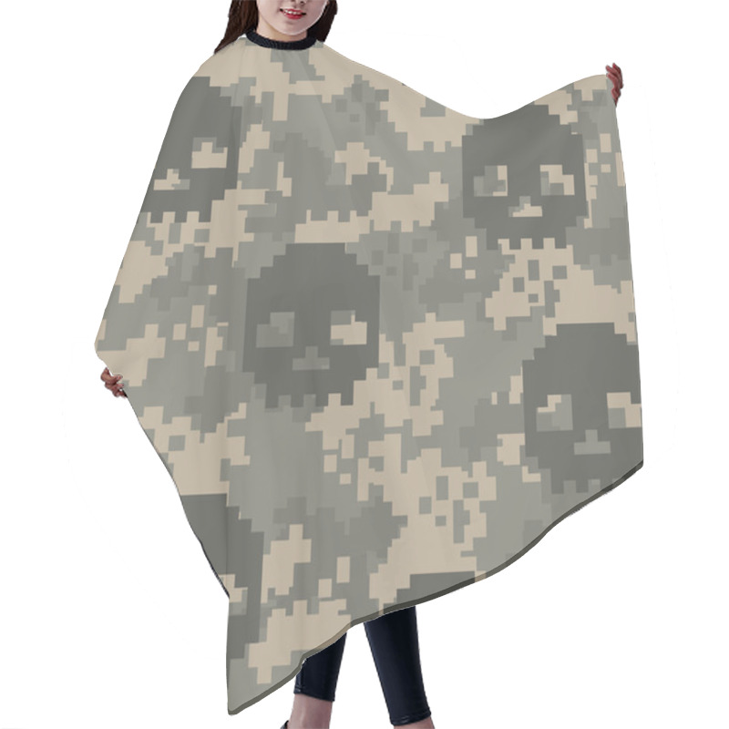 Personality  Army Texture, Camo Acu Skull Hair Cutting Cape