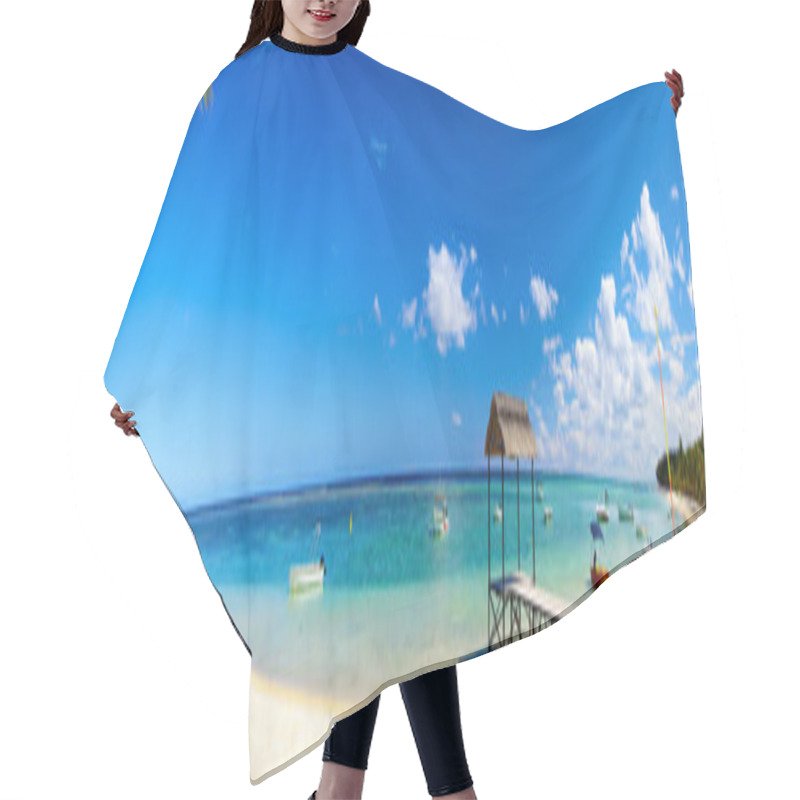 Personality  Tropical Sand Beach Panorama Hair Cutting Cape