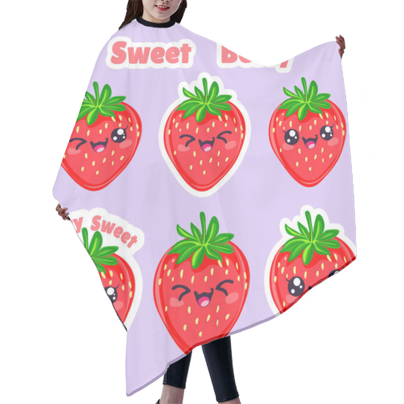 Personality  Seamless Pattern With Adorable Strawberries. Perfect For Stickers, Scrap Booking, Textile Prints, And Digital Backgrounds. Hair Cutting Cape