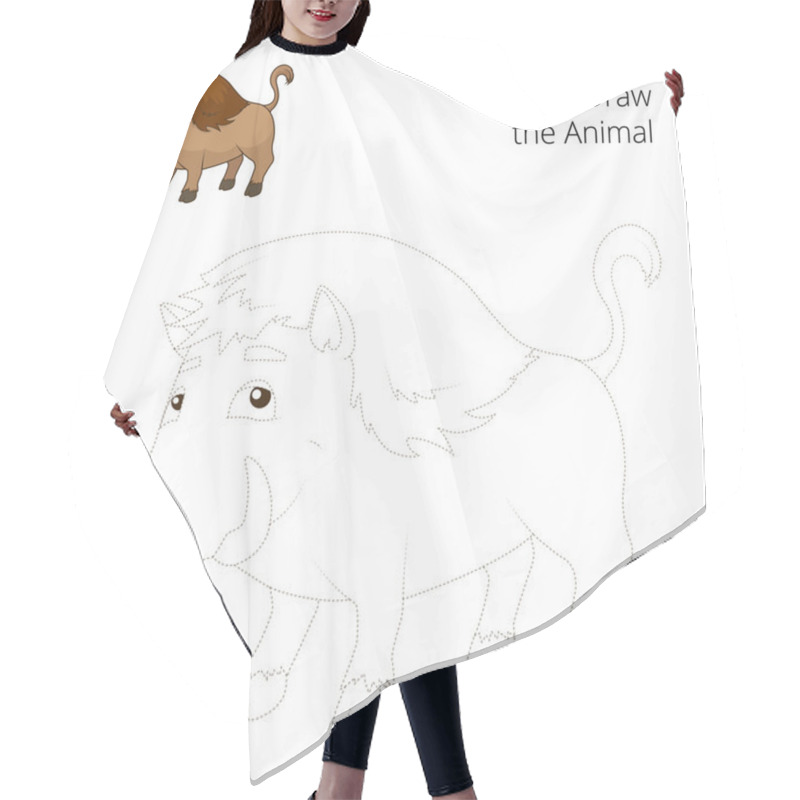 Personality  Draw The Forest Animal Boar Cartoon Vector Hair Cutting Cape