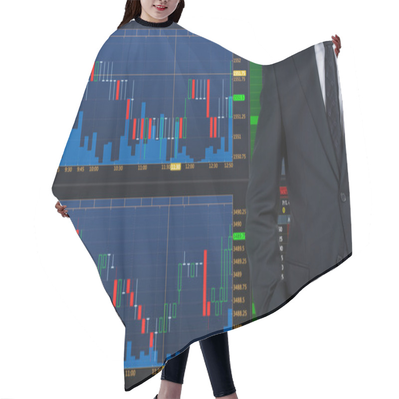 Personality  Man And Stock Chart Hair Cutting Cape