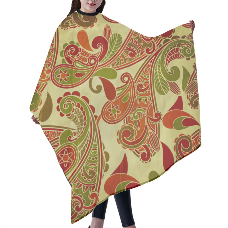 Personality  Vector Seamless Paisley Pattern Hair Cutting Cape