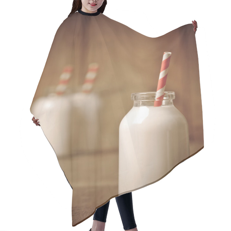 Personality  Retro Milk Bottle Hair Cutting Cape