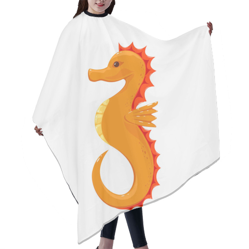 Personality  Seahorse On White Background Hair Cutting Cape