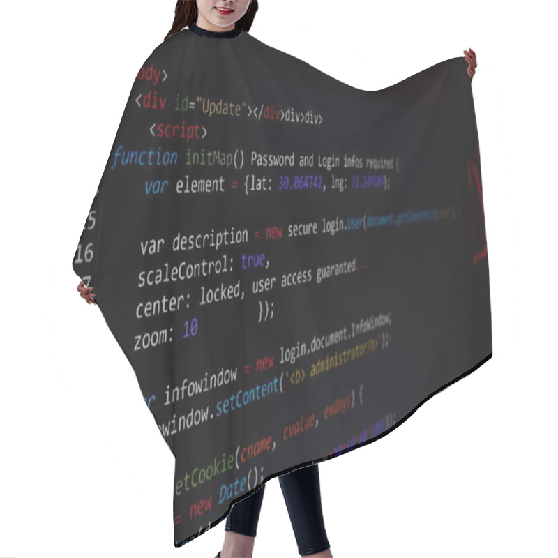 Personality  Programing Sql Php Source Code On Screen Hair Cutting Cape