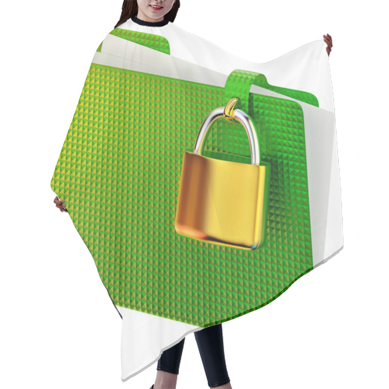 Personality  Green Folder With Lock Hair Cutting Cape