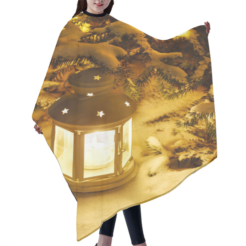 Personality  Lantern On Snow Hair Cutting Cape